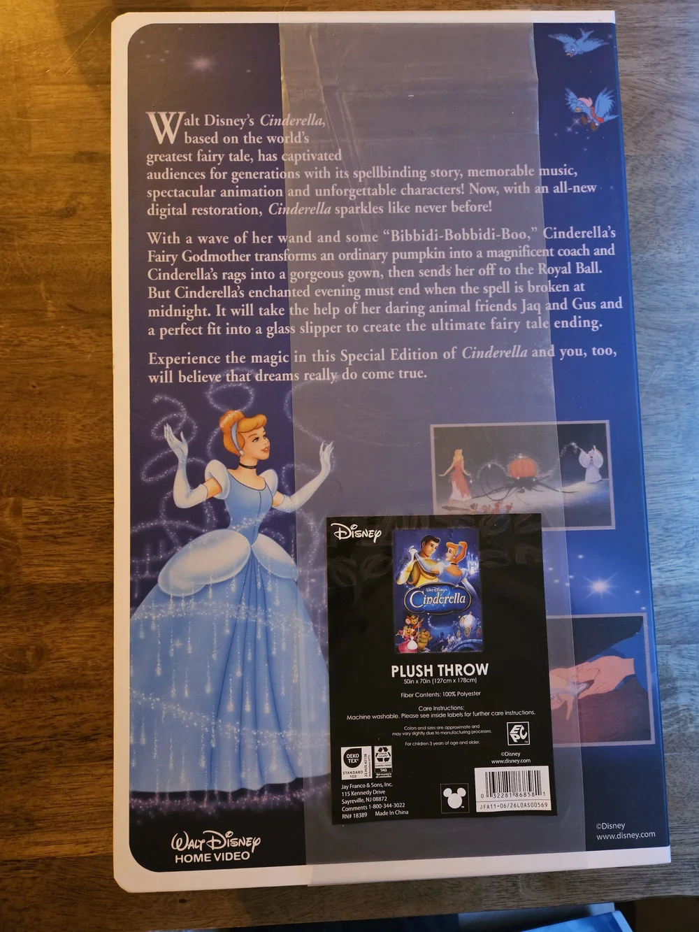 Viral Disney Classic Cinderella VHS Boxed Throw